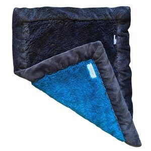 Saranoni Turquoise & Dark Gray Lovey Security Blanket Mini 15" x 20"